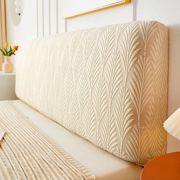 Nvzi -b 1 piece full package headboard backrest soft package headboard protective cover plush fabric three-dimensional pattern headboard cover 150cm long (light yellow)