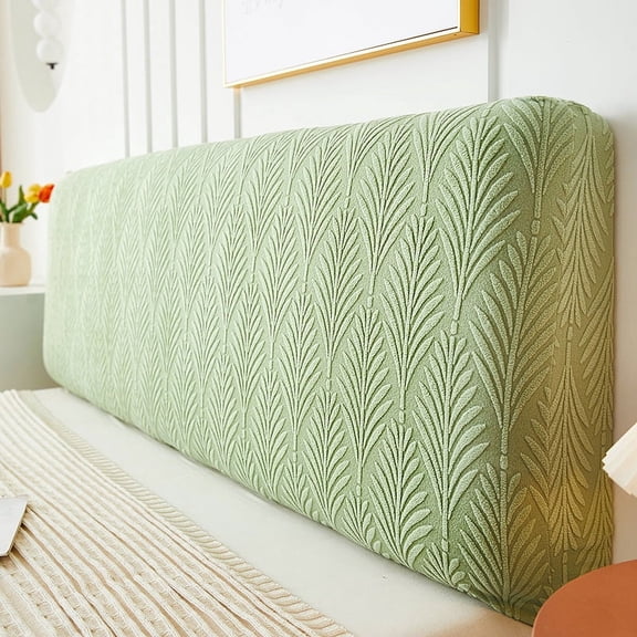 Nvzi -b 1 piece full package plush fabric headboard backrest soft package headboard protective cover simple three-dimensional pattern headboard cover 120cm long (green)