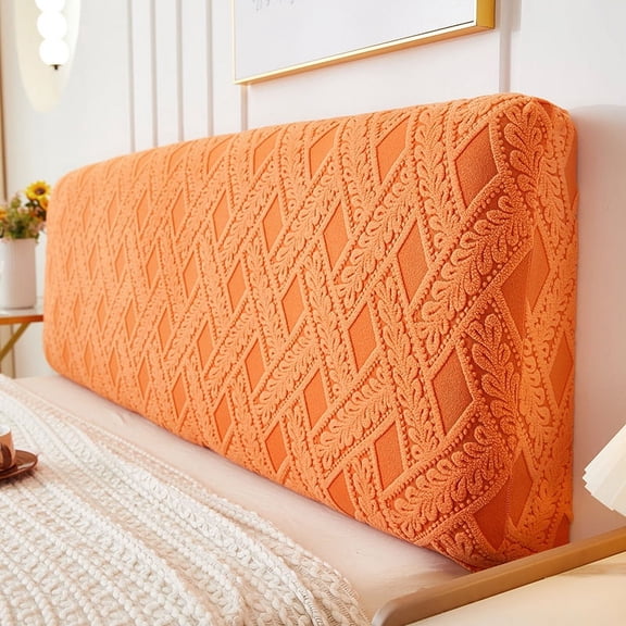 Nvzi -b 1 piece rattan three-dimensional plush headboard backrest cover, fully wrapped headboard backrest dust cover, soft wrapped headboard cover, length 120cm (orange)