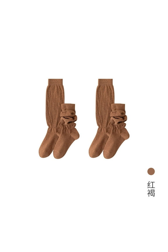 2 pairs of Womens Cotton Crew Socks, Thin Soft Comfort Breathable Dress Socks, Above Ankle Crew Socks for Business, CasualAthletic Sock (Coffee