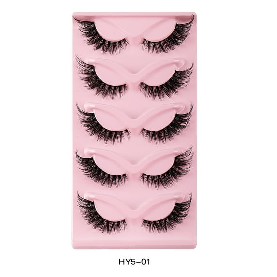 Nvzi -b 20 Pairs Wispy Mink Lashes Fluffy Eye Lashes Natural Look Volume Fake Eyelashes,HY5-1