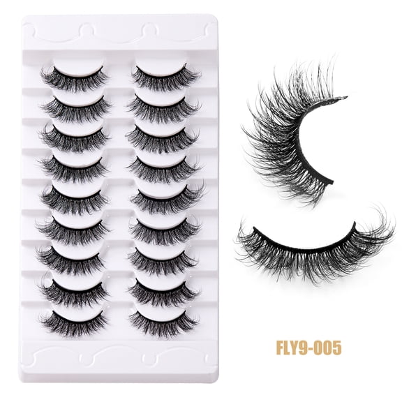 Nvzi -b 27 Pairs Wispy Mink Lashes Fluffy Eye Lashes Natural Look Volume Fake EyelashesFLY9-005