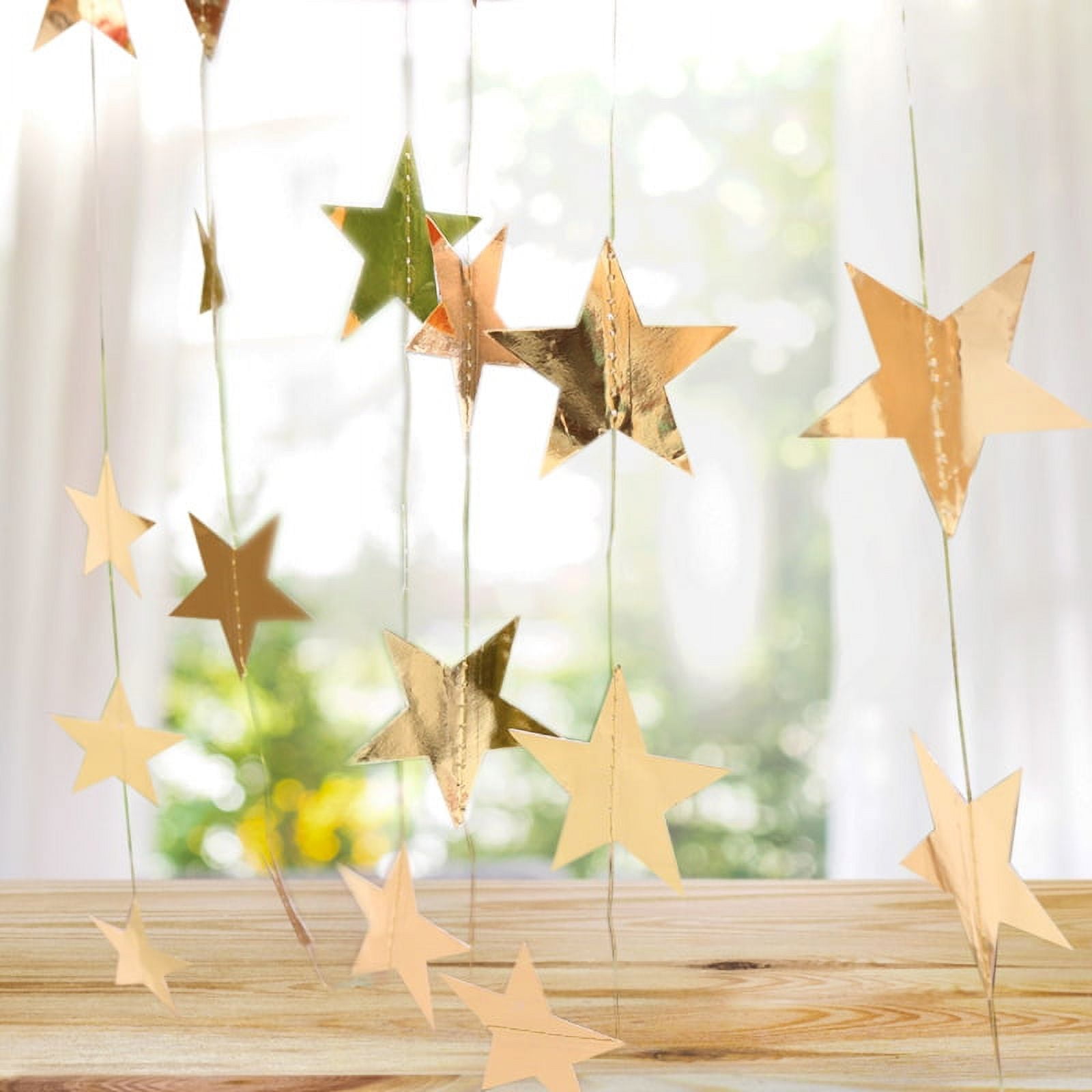 Glitter Star Garland Banner Decoration, 130 Feet Bright Star Hanging