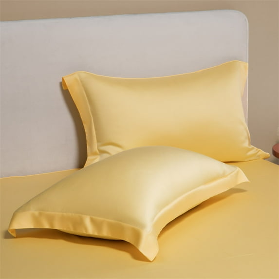 Nvzi -b 2Pcs 60 tencel pillowcases Start your dream night with this comfortable, breathable pillowcase 18.9x29.13inch(yellow)