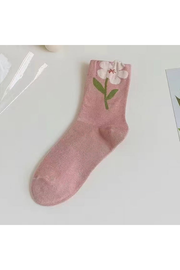 3 Pairs Women's Thin Cotton Socks,Soft Cotton Bootie Socks Women Above Ankle Crew Socks (Pink)