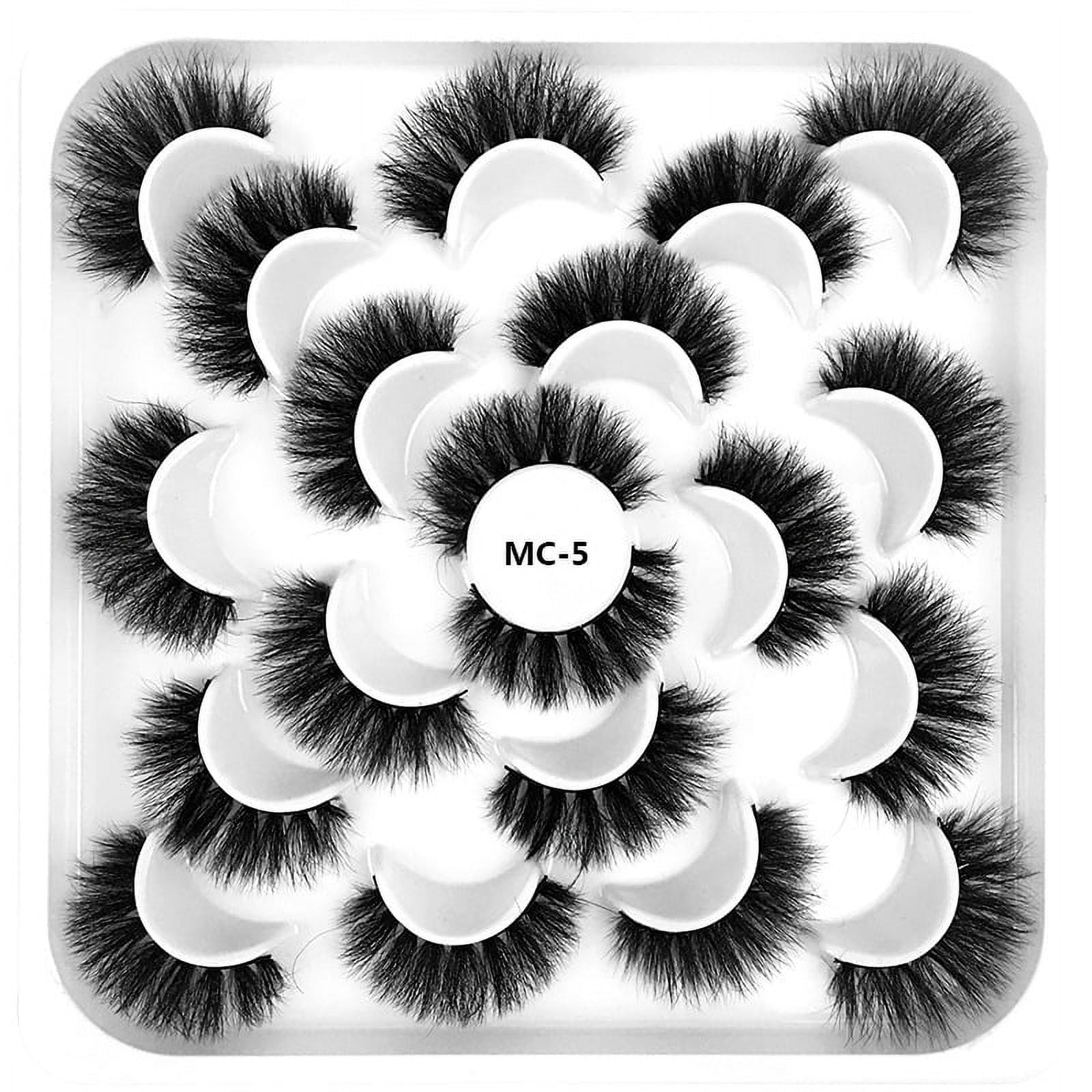 Nvzi -b 30 Pairs Wispy Faux Mink Lashes Fluffy Eye Lashes Natural Look 8D Volume Fake Eyelashes ，MC-5