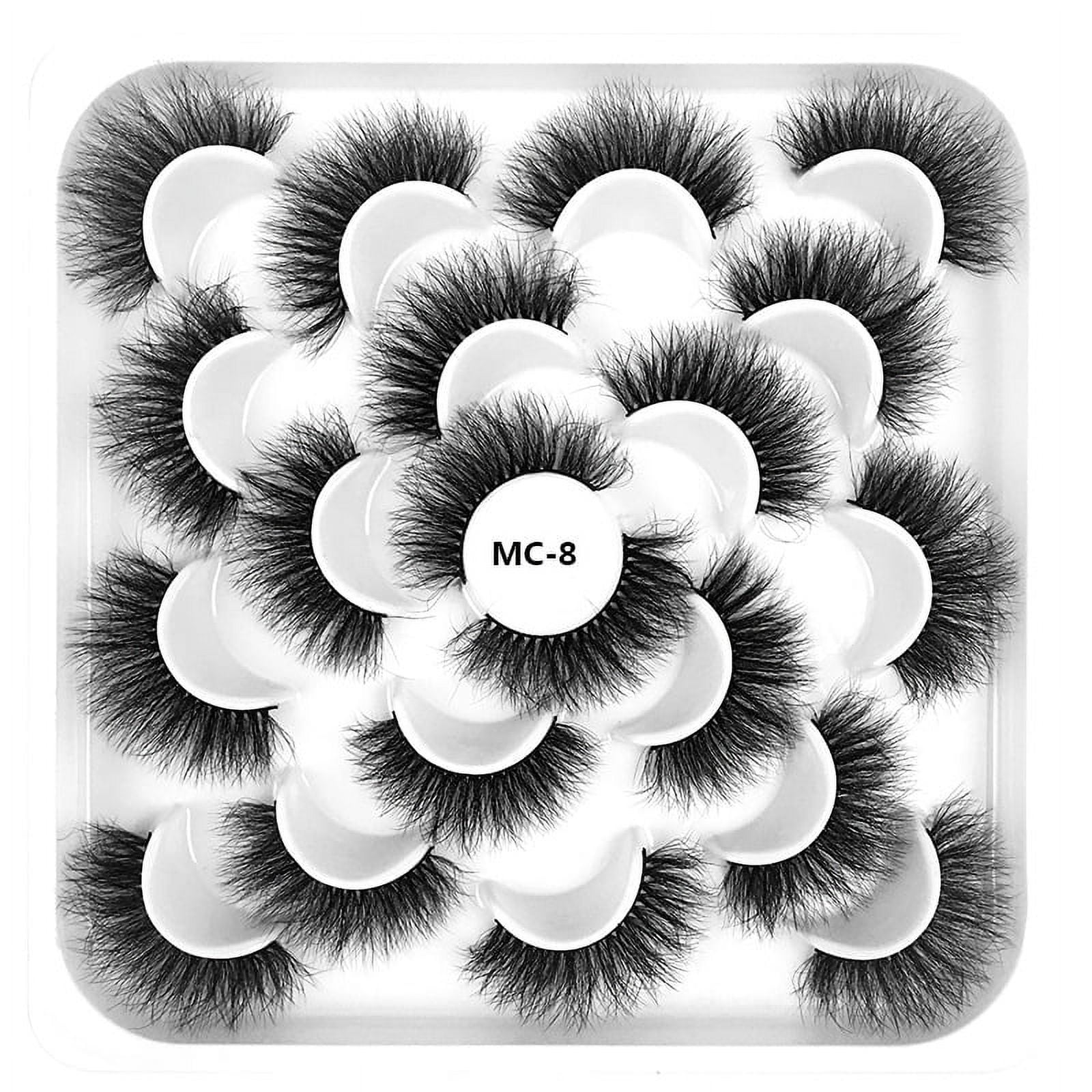 Nvzi -b 30 Pairs Wispy Faux Mink Lashes Fluffy Eye Lashes Natural Look 8D Volume Fake Eyelashes ，MC-8