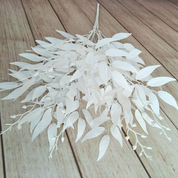 Nvzi -b 3PCS Artificial plants Leaves Realistic Non-Fading Decoration for Floral Arrangement Bouquets Party Wedding W029USl Home Decor（White A，21.6in L）