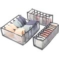 thumbnail image 1 of Nvzi -b 3Pcs/Set Underwear Drawer Organizer Sock / Bra Organizer Divider Foldable Drawer Storage Box Closet Organizer for Underwear, Bras, Socks, Stockings, Scarves, Ties, Handkerchiefs (Grey), 1 of 1