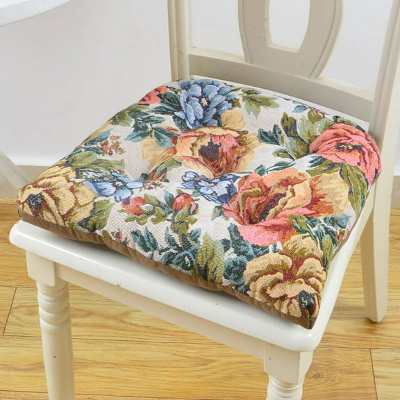 Nvzi -b 4 Pack European Style Chair Cushion U-Shaped Thicken Chair Cushions for Dining Chairs Non-Slip Quilted Chair Seat Cushions with Ties Washable Retro Style for Kitchen Home Decor Style H