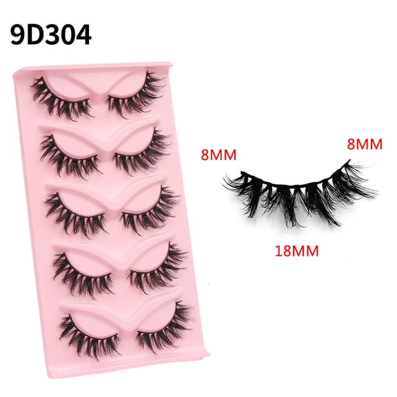 Nvzi -b 5 Pairs Wispy Mink Lashes Fluffy Eye Lashes Natural Look Volume Fake Eyelashes9D304