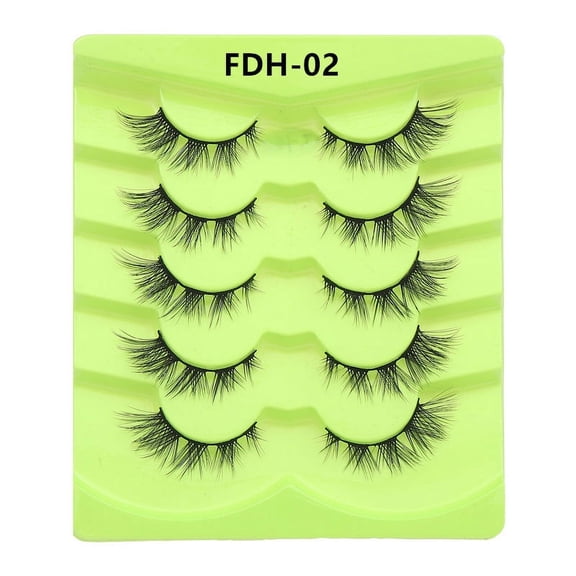 Nvzi -b 5 Pairs Wispy Mink Lashes Fluffy Eye Lashes Natural Look Volume Fake EyelashesFDH-02