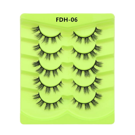 Nvzi -b 5 Pairs Wispy Mink Lashes Fluffy Eye Lashes Natural Look Volume Fake EyelashesFDH-06