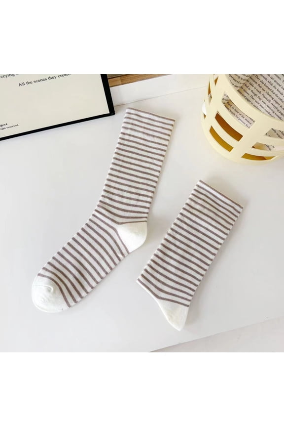 6 Pairs Women's Thin Cotton Socks,Soft Cotton Bootie Socks Women Above Ankle Crew Socks (Brown)