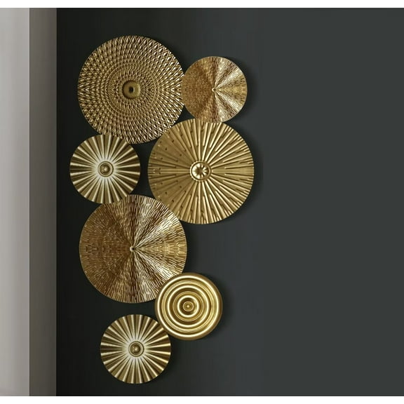 Nvzi -b 7pcs Metal Wall Art Decor for Living Room, Home Decor Living Room Wall Decor, Silhouette Wall Art(Gold)