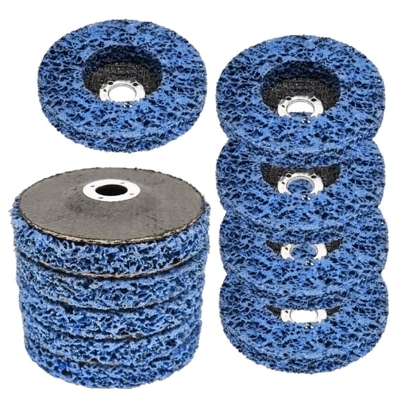 Nvzi -b Angle Grinders Stripping Disc,(10 PCS)4" x 5/8"(100x16mm)/Blue for Removes Rust, Strips Paint, Cleans Welds&Metal, Fiberglass Work Cleans