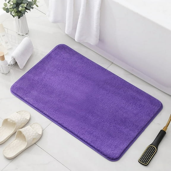 Nvzi -b Bathroom Rug Mat , Non-Slip Plush Shaggy Bath Carpet, Machine Wash Dry, Bath Mats for Bathroom Floor, Tub and Shower, Bathroom Runner Bathmat Accessories Decor, Purple,16*24inch