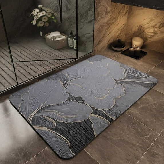Nvzi -b Bathroom Rug Mat , Non-Slip Plush Shaggy Bath Carpet, Machine Wash Dry, Bath Mats for Bathroom Floor, Tub and Shower, Bathroom Runner Bathmat Accessories Decor 15*23inch (N)