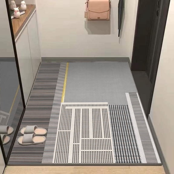 Nvzi -b Bathroom Rug Mat , Non-Slip Plush Shaggy Bath Carpet, Machine Wash Dry, Bath Mats for Bathroom Floor, Tub and Shower, Bathroom Runner Bathmat Accessories Decor, Gray G,16*24inch
