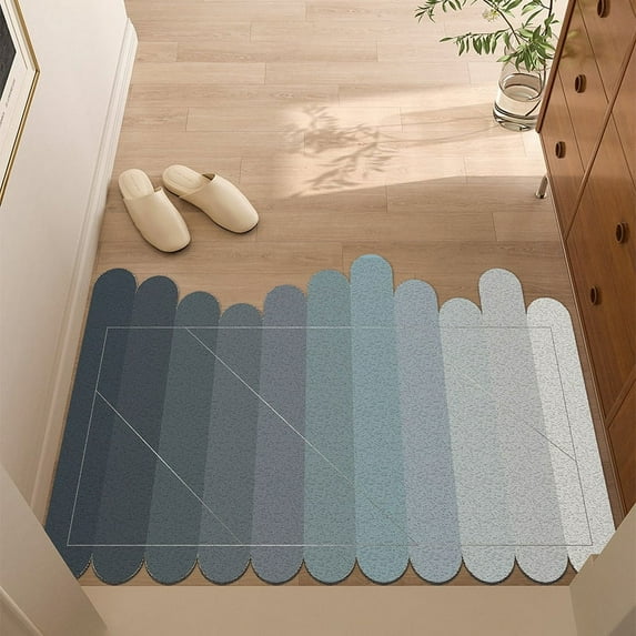 Nvzi -b Bathroom Rug Mat , Non-Slip Plush Shaggy Bath Carpet, Machine Wash Dry, Bath Mats for Bathroom Floor, Tub and Shower, Bathroom Runner Bathmat Accessories Decor, Grey Blue,16*24inch