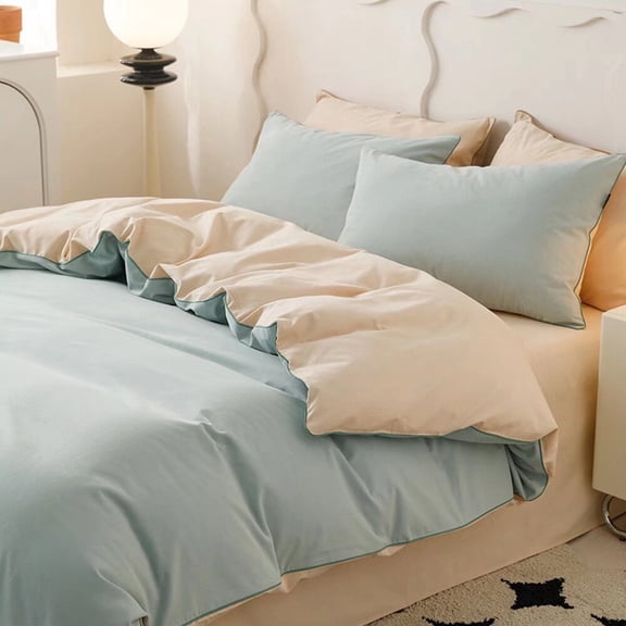 Nvzi -b Bed Sheets Set, Bedding Sheets Pillowcases Kit, Twin Bed Set, Hotel Bedding, Home Decor(Green Light Yellow)
