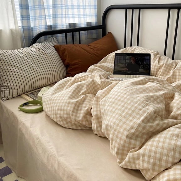 Nvzi -b Bed Sheets Set, Bedding Sheets Pillowcases Kit, Twin Bed Set, Hotel Bedding, Home Decor(Khaki)