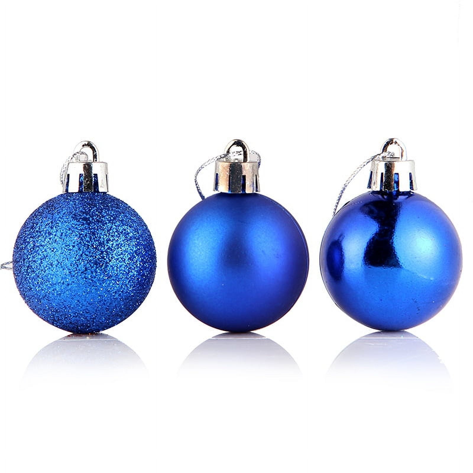 Nvzi b Christmas Tree Decorations Set, 24pcs Dark Blue Shatterproof Blue Christmas Tree Balls