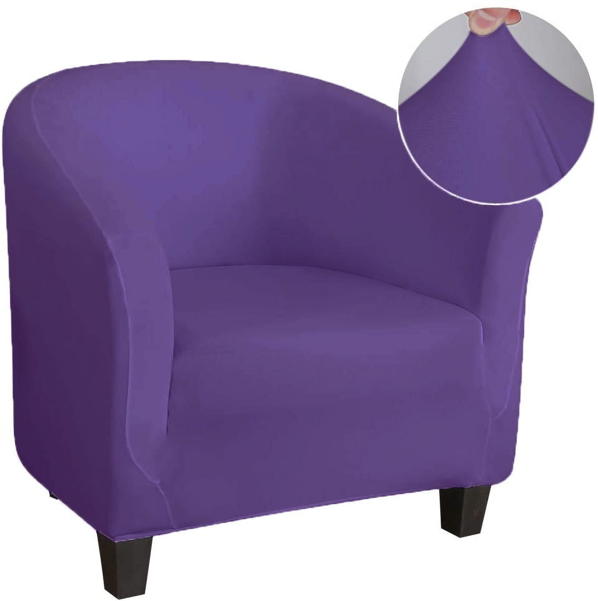 Nvzi -b Club Chair Slipcover, Tub Chair Cover, Stretch Armchair Covers, Sofa Cover Furniture Protector for Living Room 25.59-35.43inch (Dark Purple)