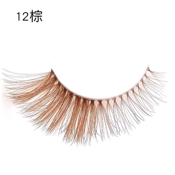 Nvzi -b Colored Eyelashes Mink Lashes , Fluffy Colorful Lash Clusters, Dramatic Long Thick Cat Fox Eye Lashes Full Curly False Eyelash, Curl Salon Extensions Strip 5 pairsA25