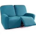 thumbnail image 1 of Nvzi -b Couch Cover Jacquard Stretch Sofa Covers Polar Fleece Reclining Chair Cover for Living Room Sofa Easy Fit Washable Furniture Sofa Protector 2 seat (Blue Green), 1 of 5