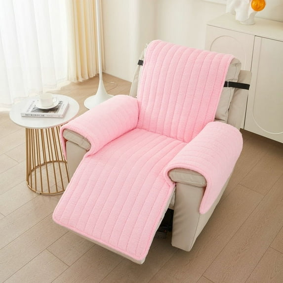 Nvzi -b Couch Cover Solid Color Plush Sofa cushion Reclining Chair Cover for Living Room Sofa Easy Fit Washable Furniture Sofa Protector (21.65*78.74inch,Pink)