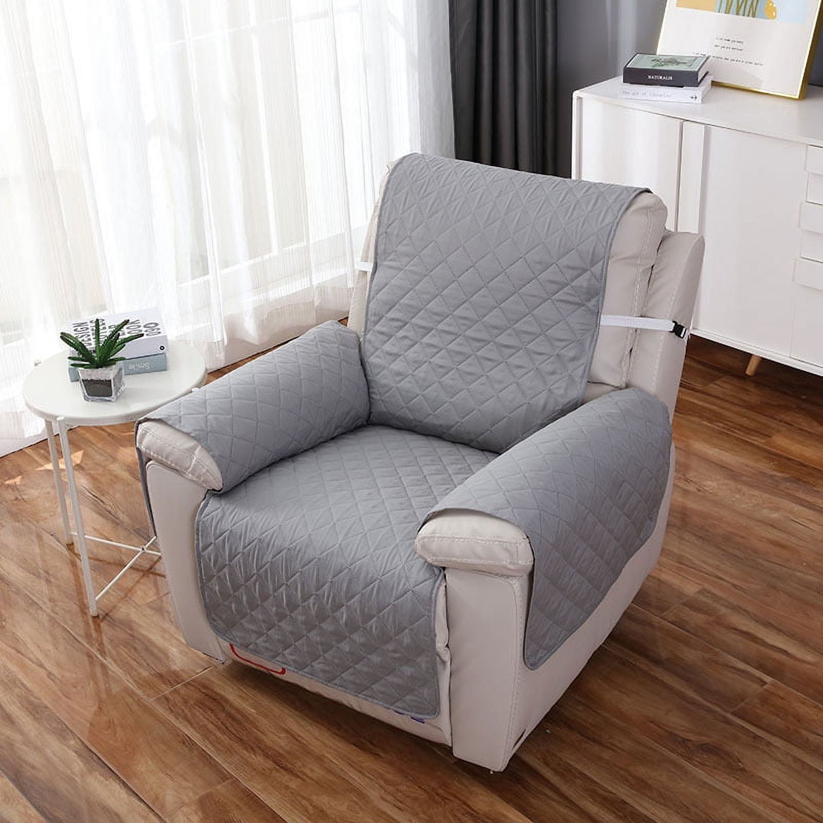 Nvzi -b Couch Cover Solid Color Sofa cushion Grey Reclining Chair Cover for Living Room Sofa Easy Fit Washable Furniture Sofa Protector(21.65*78.74inch)