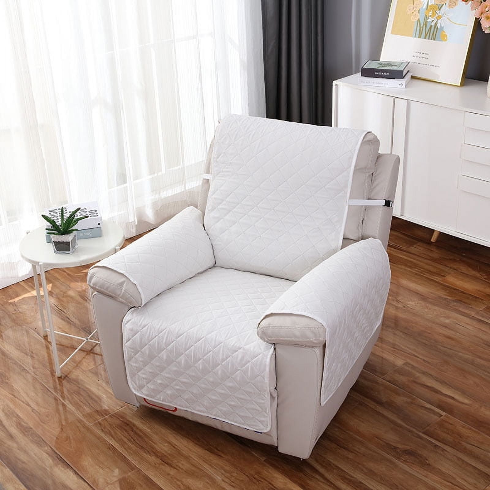 Nvzi -b Couch Cover Solid Color Sofa cushion White Reclining Chair Cover for Living Room Sofa Easy Fit Washable Furniture Sofa Protector(21.65*78.74inch)