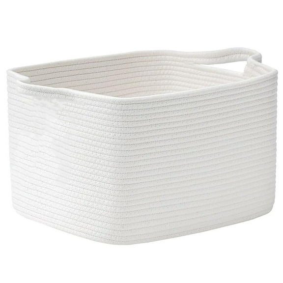 Nvzi -b Cube Storage Bins - Towel, Book, Cloth, Shoes, Closet Shelf Woven Baskets for Office, Baby Laundry,13 * 11 * 9.4 inch White