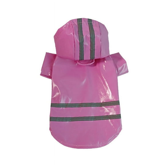 Nvzi -b Dog Raincoat,Dog Poncho with Clear Hood and 2 Legs,Bottom Waterproof Dog Jacket with Reflective Stripe for Small Medium Large Dogs (Pink, M)
