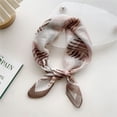 thumbnail image 1 of Nvzi -b Elegant Personalized Scarf, 58cm Cotton Linen Small Square Scarf, Spring/Summer Decorative Neck Protection Small Scarf, Scarf (Brown), 1 of 1