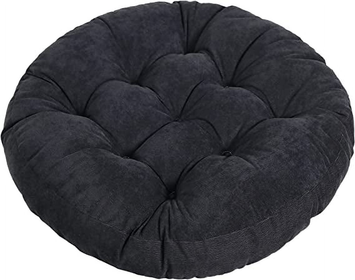Nvzi -b Floor Pillows Cushions Round Chair Cushion Outdoor Seat Pads for Sitting Meditation Yoga Living Room Sofa Balcony 22x22 Inch, Black