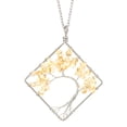 thumbnail image 1 of Nvzi -b Life Tree Necklace Pendant, Men's and Women's Necklaces, Jewelry Pendant Handmade, Handwound Colorful Natural Stone Crystal Square Curved Life Tree Pendant Necklace (Yellow), 1 of 1