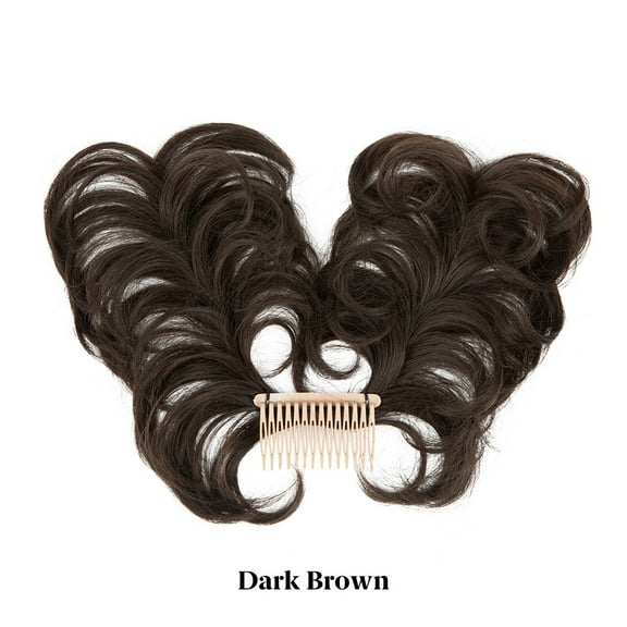 Nvzi -b Messy Bun Hair Piece Side Comb Clip in Hair Bun Hairpiece for Women Short Natural Straight Versatile Adjustable Styles Easy Hair pieces Dark Brown