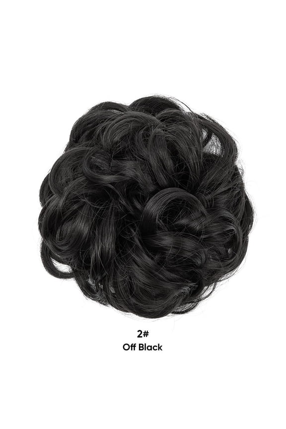 Messy Bun Hair Piece Wavy Curly for Women Hair Bun Hair Piece with Elastic Band Scrunchies Stretchy Fluffy Chignon Ponytail Hairpieces Updos for Women,Black