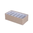thumbnail image 1 of Nvzi -b Organizer Dividers, 6 Cell Fabric Foldable Cabinet Closet Organizers and Storage Boxes for Storing Socks, Underwear, Ties 12.5 * 6.3 * 3.54inch (Khaki), 1 of 4