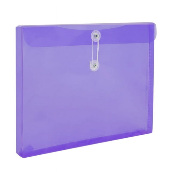 Nvzi -b Plastic Legal Size Expandable Envelopes with String Tie Closure, Clear File Folders Poly Project Paper Documents Organizer for Office School Home 12 PackPurple