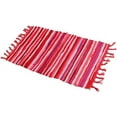 thumbnail image 1 of Nvzi Rag Rug, Machine Washable Cotton Reversible Rag Rug Hand Woven Multi Color Striped Area Rug Floor Rugs for Bedroom, Living Room, Kitchen and Laundry Room (20" x 31", Rose), 1 of 3