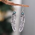 thumbnail image 1 of Nvzi -b Retro New Unique Design Style Dangle Drop Earrings for Women Ethnic Bohemian Vintage Jewelry （Silvery）, 1 of 2