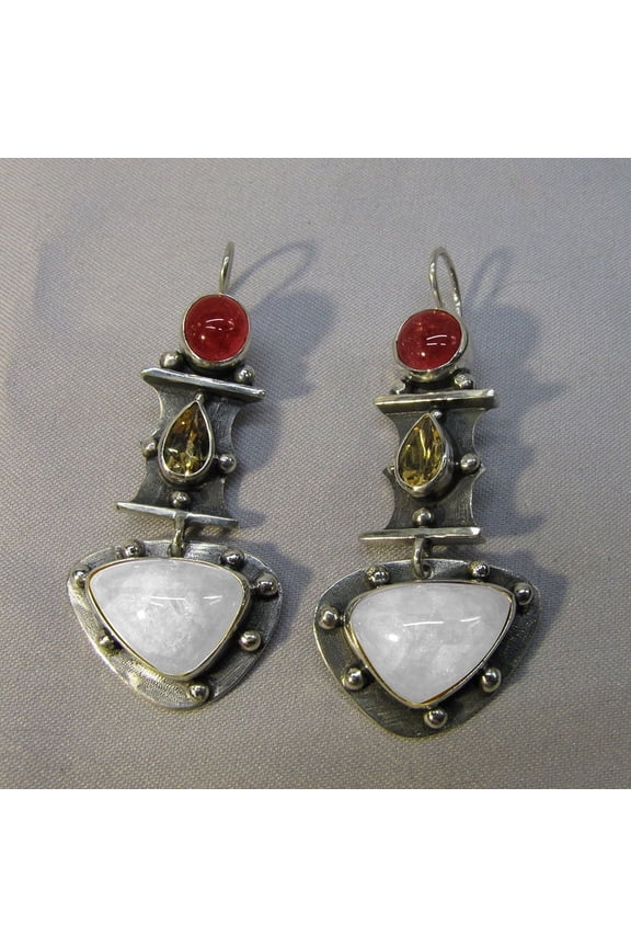 Retro New Unique Design Style Dangle Drop Earrings for Women Ethnic Bohemian Vintage Jewelry White
