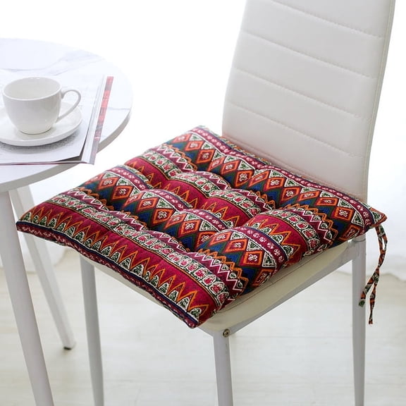 Nvzi -b Seat Cushion Garden Patio Home Kitchen Office Thicken Comfy Seat Cushion, Ethnic Wind Red 18"x18"