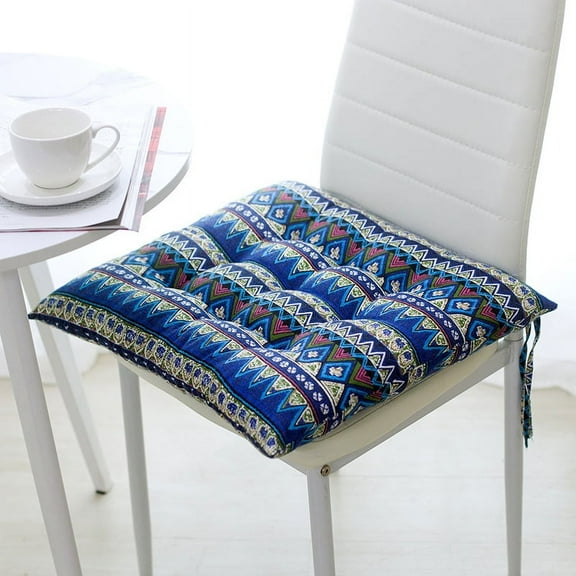 Nvzi -b Seat Cushion Garden Patio Home Kitchen Office Thicken Comfy Seat Cushion, National Wind Blue 18"x18"