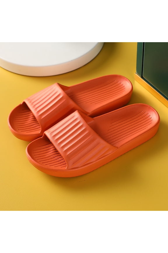 Slippers for Women and Men Non Slip Quick Drying Shower Slides Bathroom Sandals Ultra Cushion Thick SoleSize36-37Orange