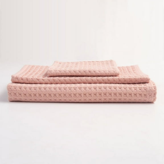 Nvzi -b Towels 1Piece 13.78x29.53inch Cotton double-layer waffle honeycomb square towel Light Weight, Quick Dry Towels for Your Bathroom for Bathroom and Powder Room (pink)