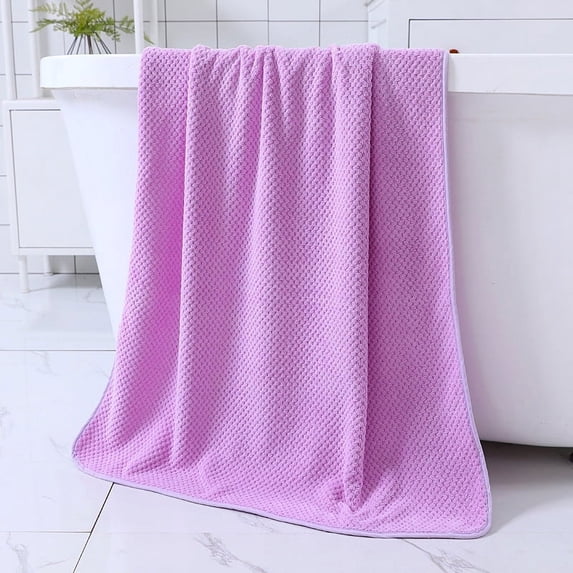 Nvzi -b Towels 1Piece 27.56x55.12inch Perfect Everyday Shower Towels, Light Weight, Quick Dry Towels Coral fleece bath towel for Your Bathroom for Bathroom and Powder Room (Dark purple)